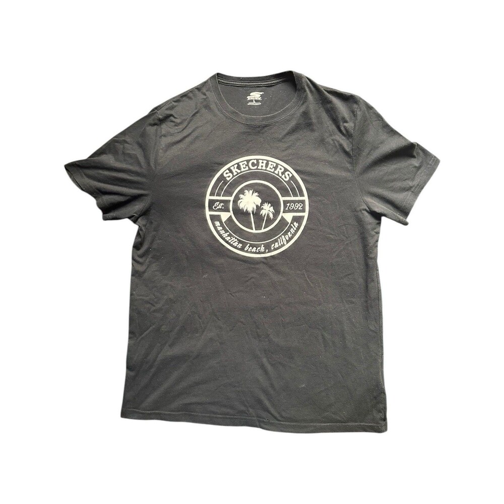Skechers T-Shirt Men’s Size Large Grey Manhattan Beach Graphic Tee Casual